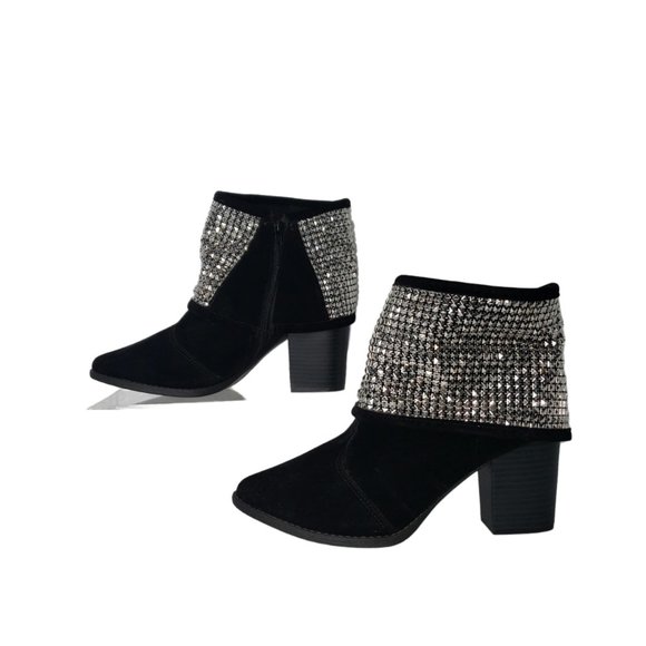 BEIRA RIO Black Faux Suede Boots Booties Silver Studs Size 38 US SIZE 9 - Picture 12 of 12